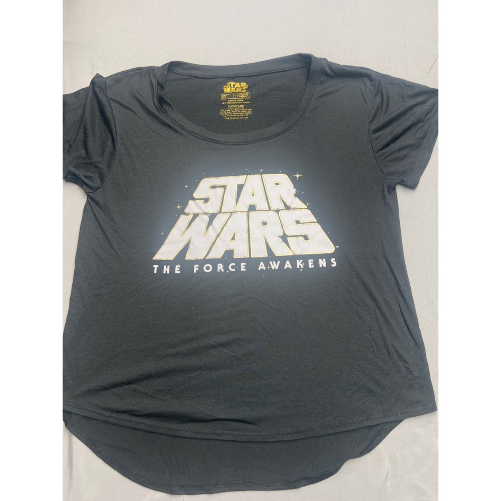 Star Wars The Force Awakens Fifth Sun Graphic Tee Black Gold Silver Logo Medium